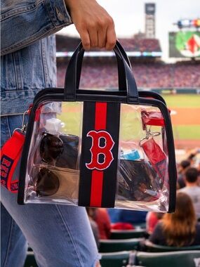 NWT Loungefly MLB Boston Red Sox Clear Tote Crossbody Stadium Bag with Pouch
